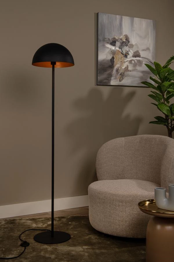 Lucide SIEMON - Floor lamp - Ø 35 cm - 1xE27 - Black - atmosphere 1